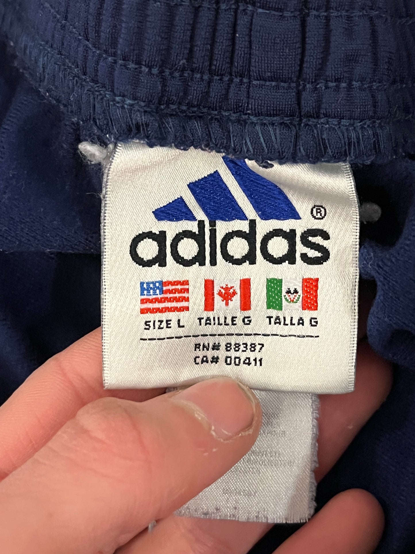 90s Adidas Navy Breakaway Tracks (L)