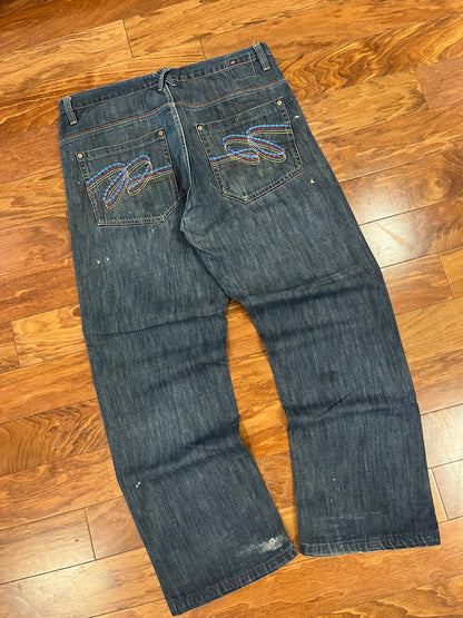 00s PJ Mark Baggy Paint Splatter Jeans (38 x 32)