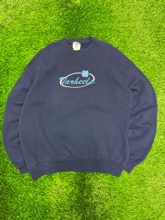 00s University of North Carolina UNC Tar Heels Embroidered Vintage Crewneck (XL)