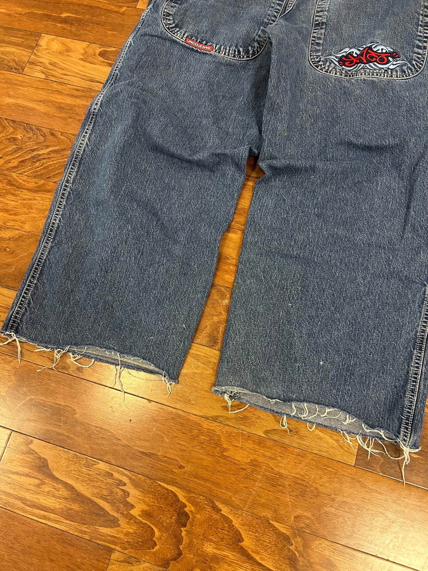 00s Jnco Dark Wash Vintage Tribal Jeans (36 x 29)