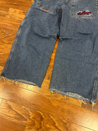 00s Jnco Dark Wash Vintage Tribal Jeans (36 x 29)