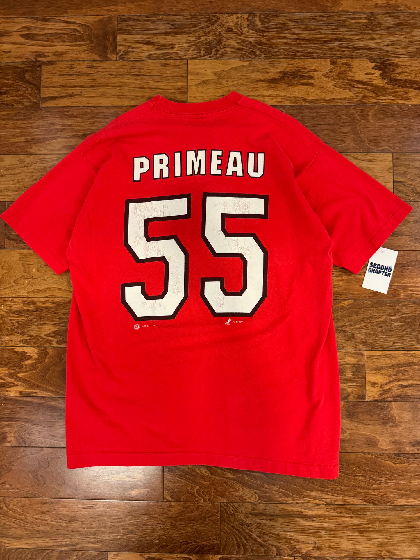 90s Carolina Hurricanes Primeau #55 Vintage Tee (XL)