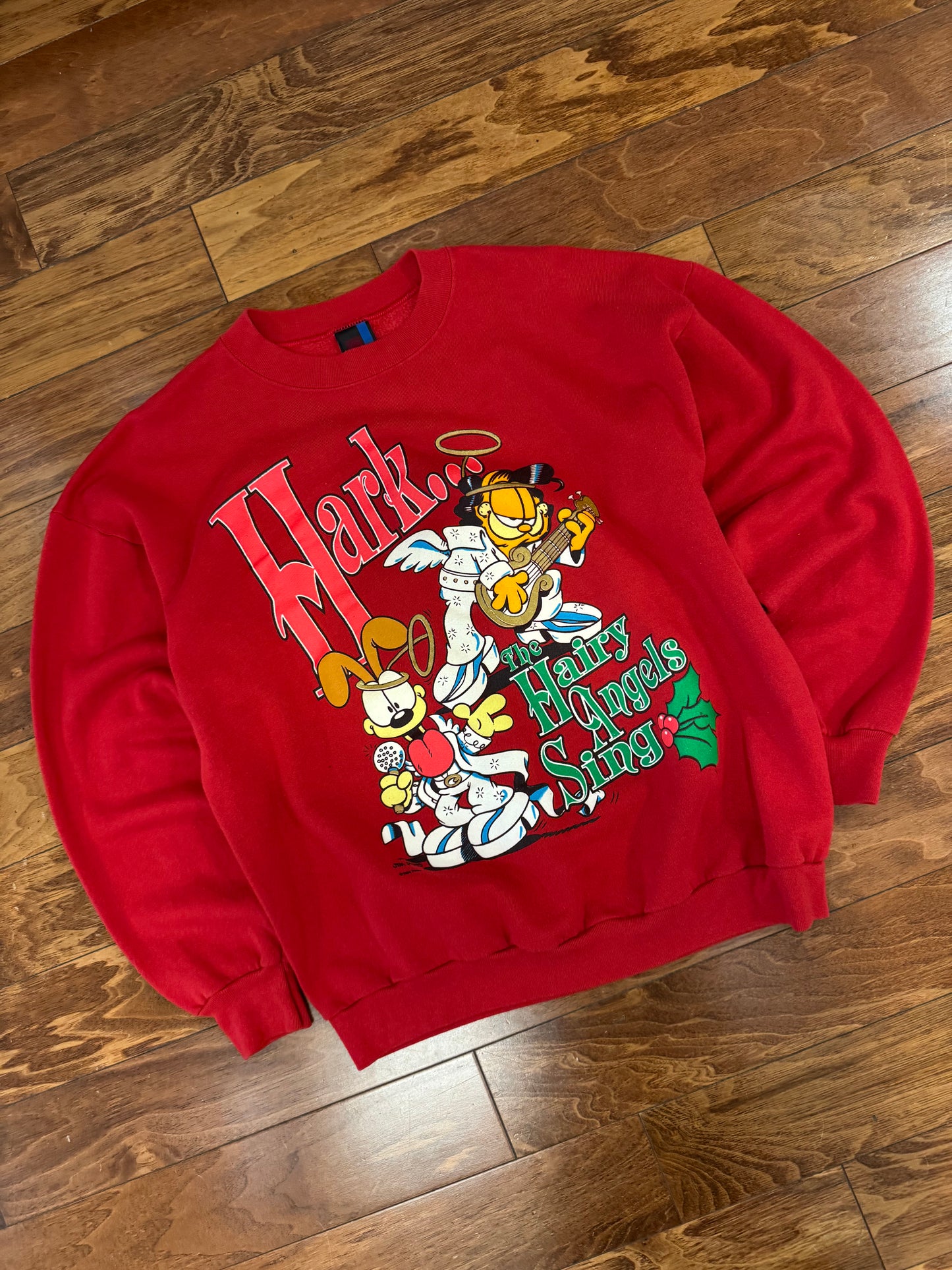 1994 Garfield "The Hairy Angels" Vintage Christmas Crewneck (XL)