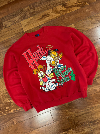 1994 Garfield "The Hairy Angels" Vintage Christmas Crewneck (XL)