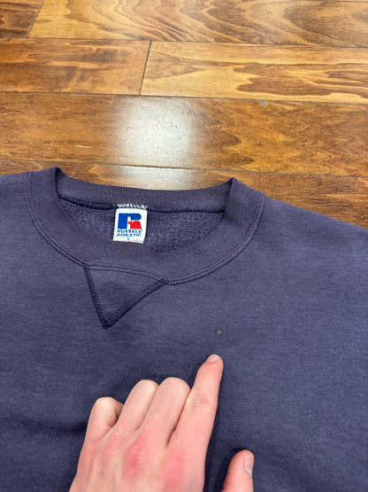 90s Russell Athletics Faded Purple Blank Essential Crewneck (L)