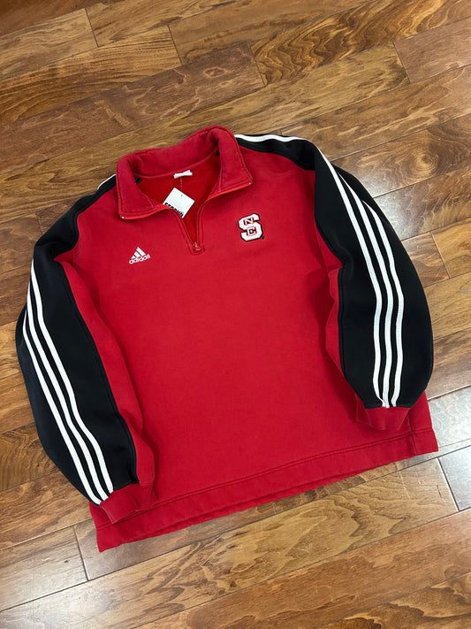 00s Adidas NC State (NCSU) Adidas 1/4th Zip Sweater (XL)