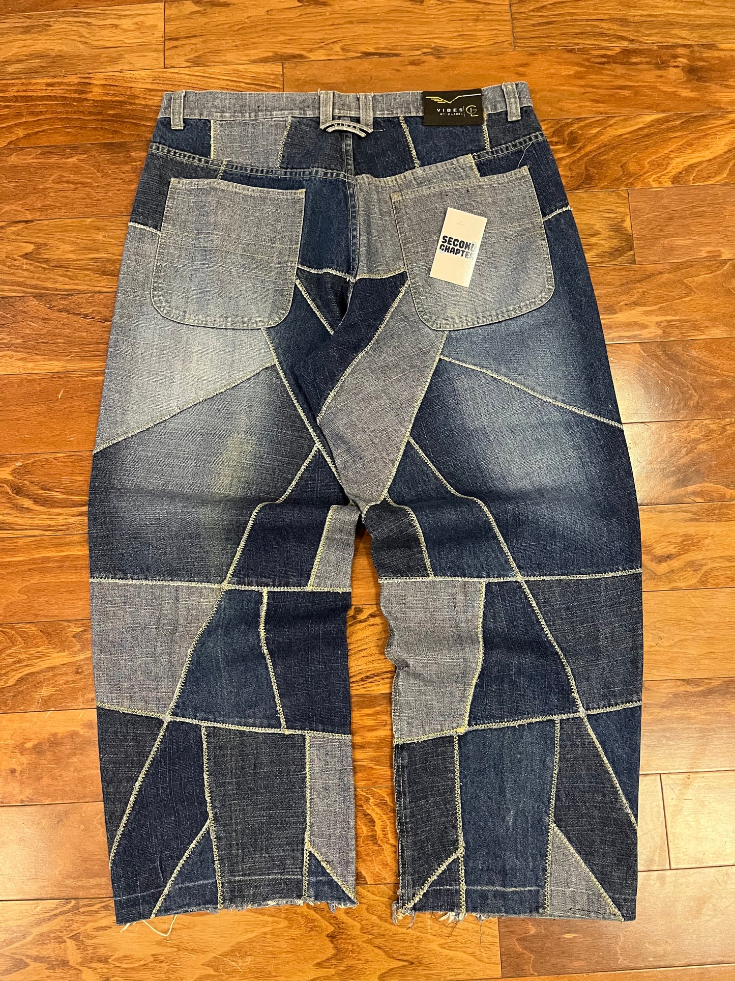 00s Vibes Baggy Patchwork Baggy Jeans (38x30)