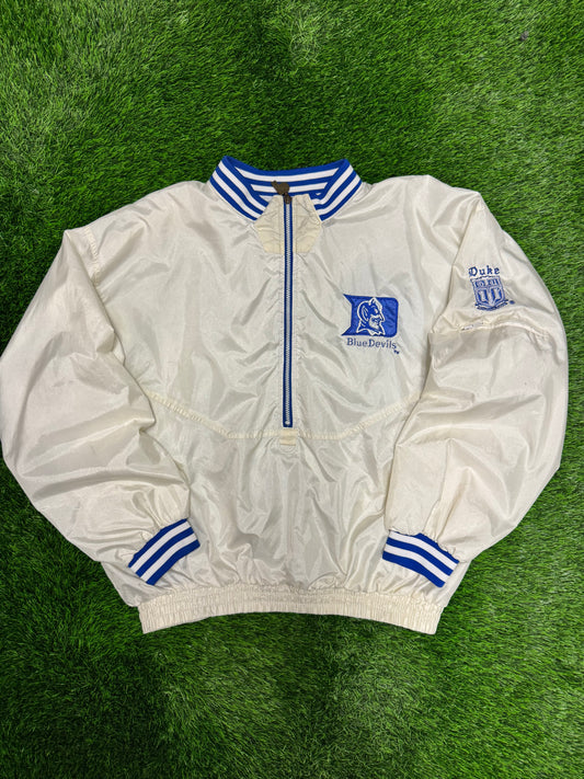90s Duke University Blue Devils White Pro Player Windbreaker (XXL)