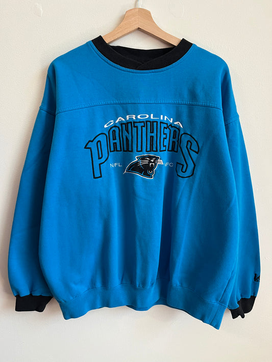 90s Carolina Panthers Blue Lee Embroidered Crewneck (L)