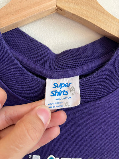 90s Charlotte Hornets Supershirts Spell Out Team Signature Tee (XL)