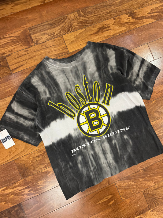 00s Boston Bruins Vintage Tie Dye NHL Cropped Tee (XL)