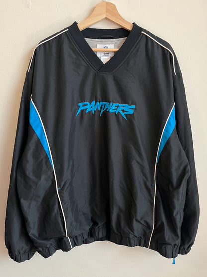 00s Carolina Panthers Cat Scratch Black Windbreaker (XL)