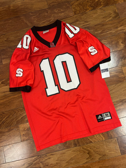 00s NC State (NCSU) Vintage #10 Adidas Football Jersey (M)