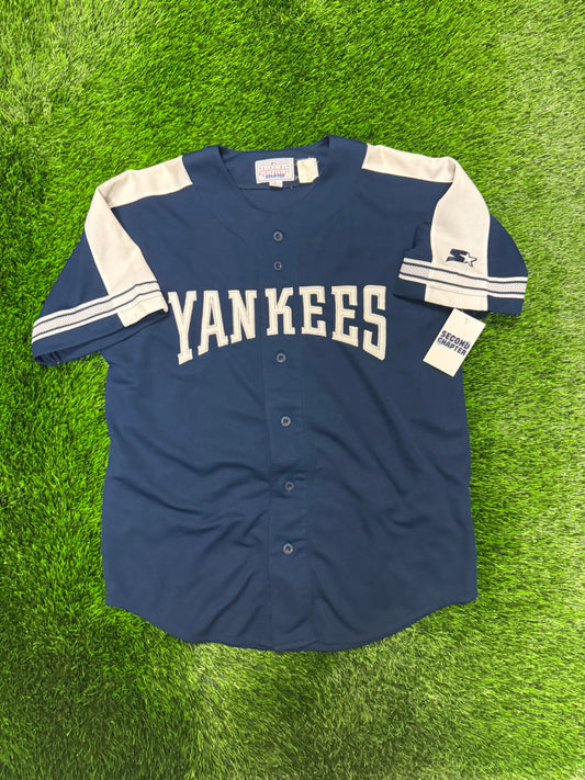 90s New York Yankees Derek Jeter Vintage Starter MLB Baseball Jersey (L)