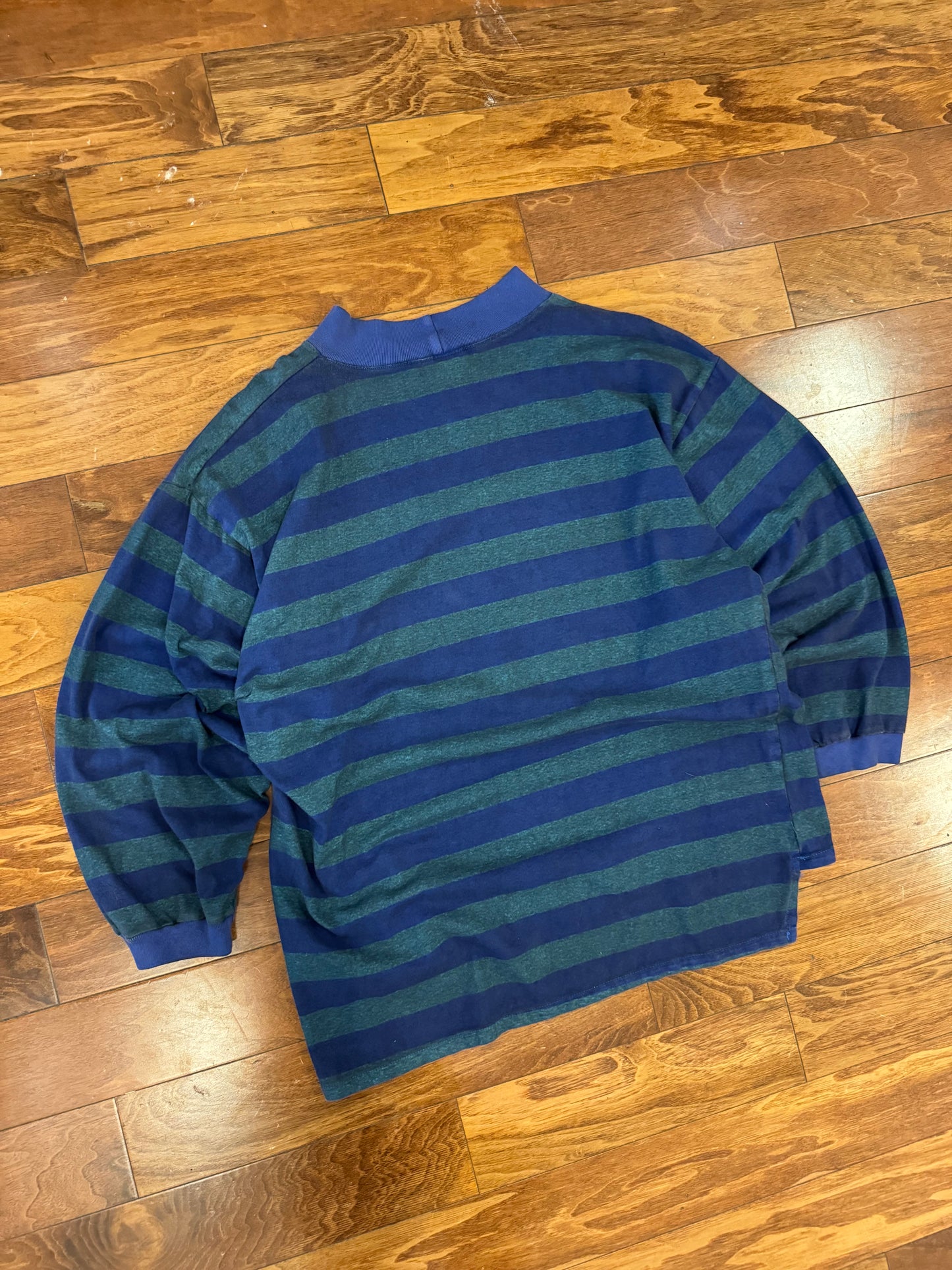 90s Quiksilver Striped Color Block Surf Long Sleeve Mock Shirt (L)