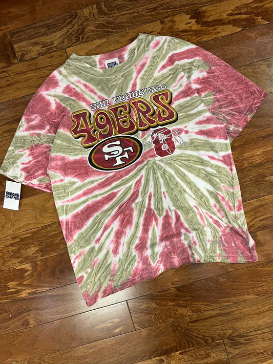 1999 San Francisco 49ers Steve Young #8 Tie Dye Tee (XL)