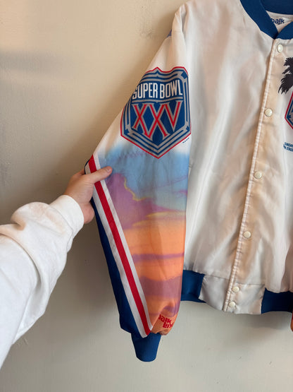 1991 Super Bowl Fanimation Satin Vintage Jacket (L)