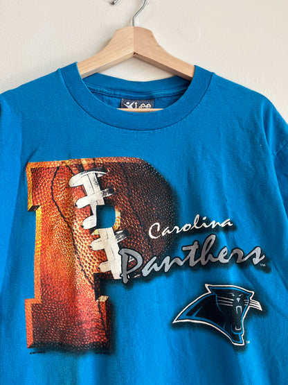 1995 Carolina Panthers Blue Big Letter Tee (L)