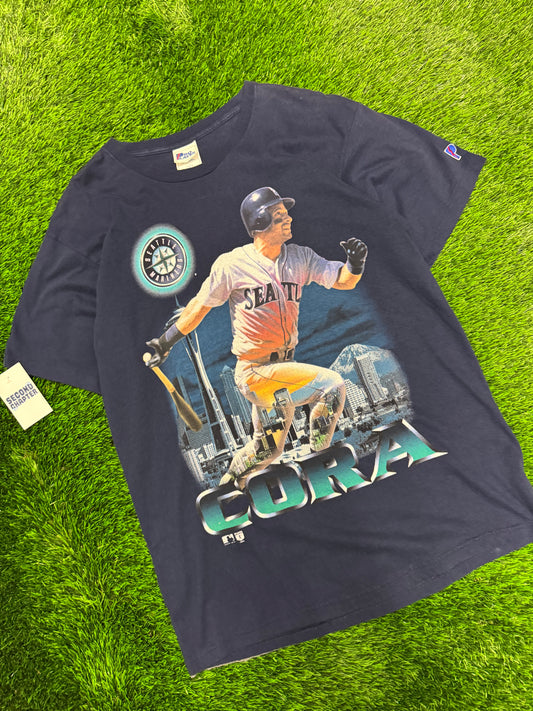 90s Seattle Mariners Joey Cora Vintage MLB Salem Tee (L)