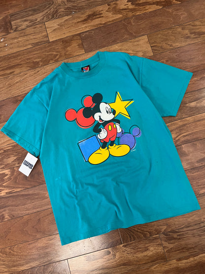 90s Mickey Mouse Disney Teal Tee (XL)