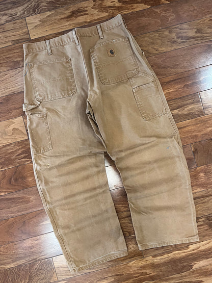 2007 Carhartt Dark Tan Paint Stained Pants (36 x 30)