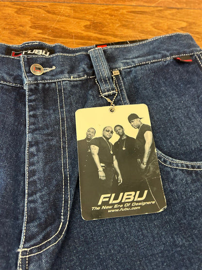 00s Fubu Baggy Deadstock Embroidered Jean Shorts (38)