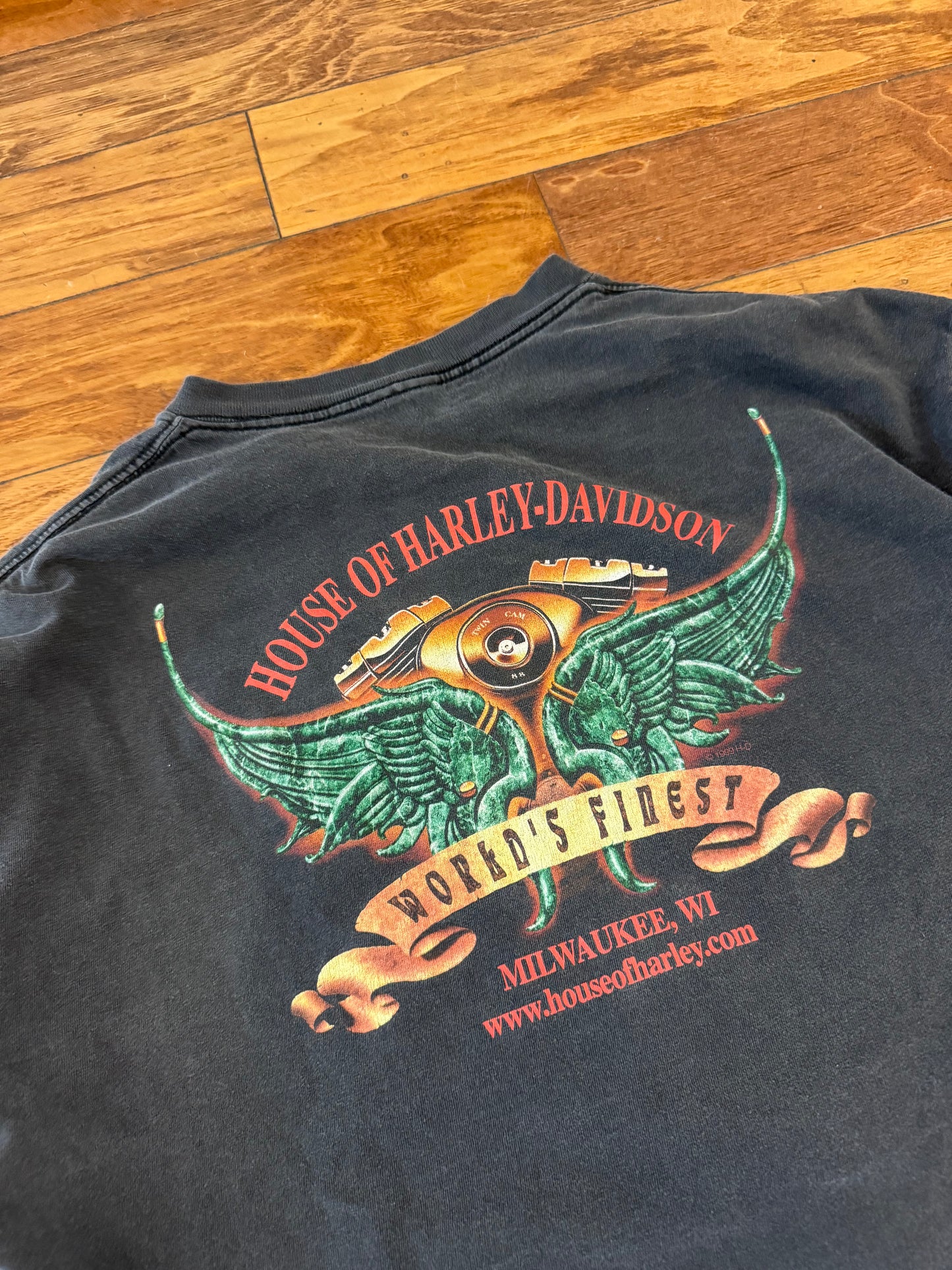 1999 Harley Davidson Fat Boy Faded Vintage Tee (L)