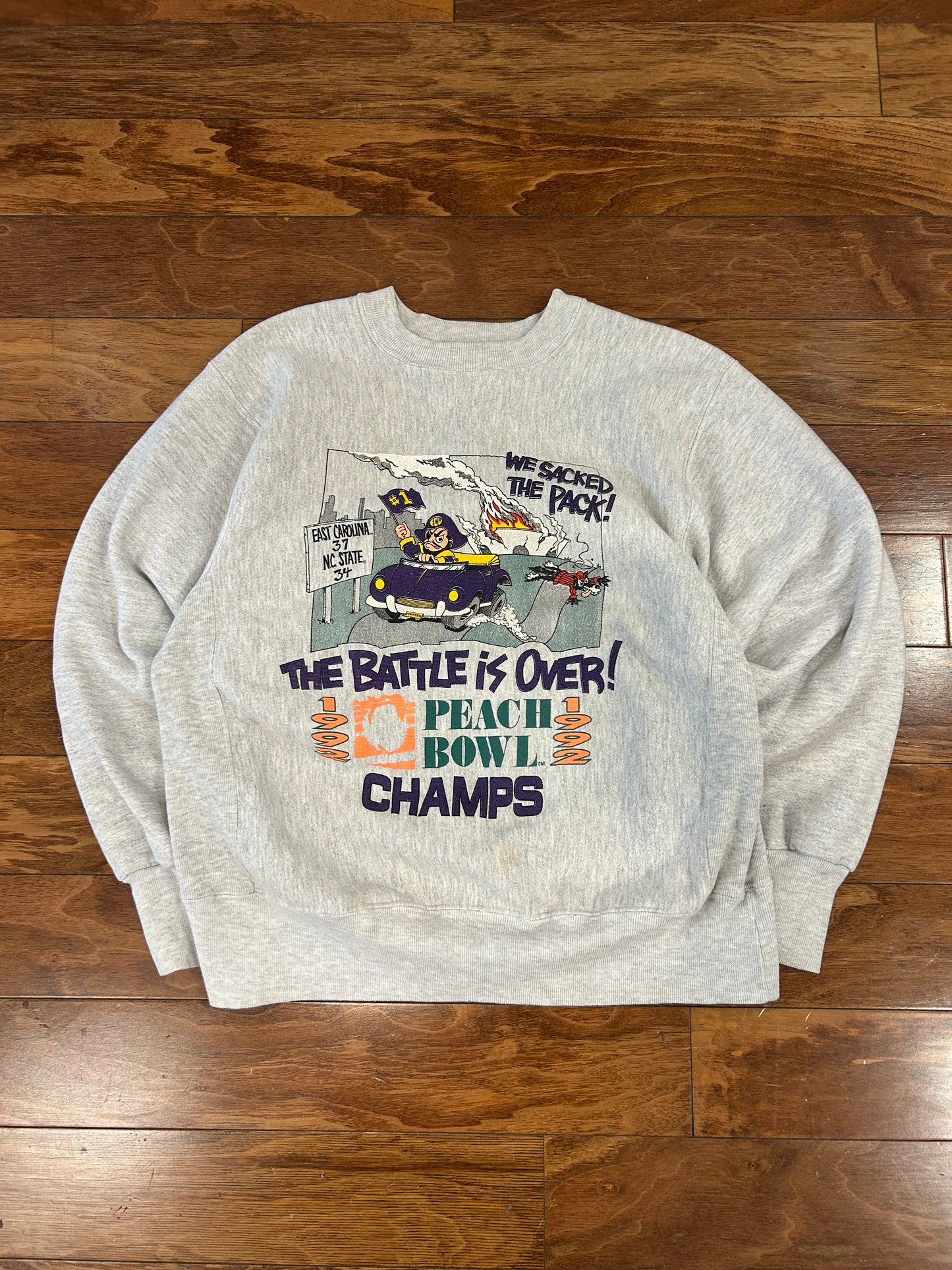 1992 East Carolina (ECU) Peach Bowl Graphic Crewneck (M)