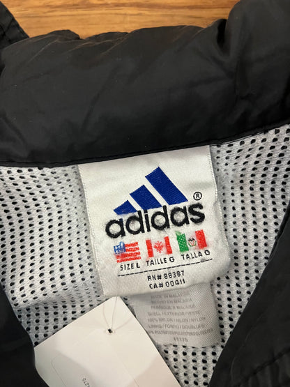 90s Adidas Black Zip Up Windbreaker (L)
