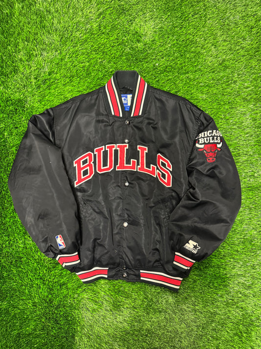 90s Chicago Bulls Vintage NBA Starter Spell Out Jacket (L)