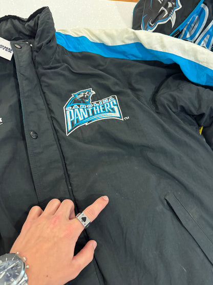 90s Carolina Panthers Reebok Striped Puffer Jacket (L)