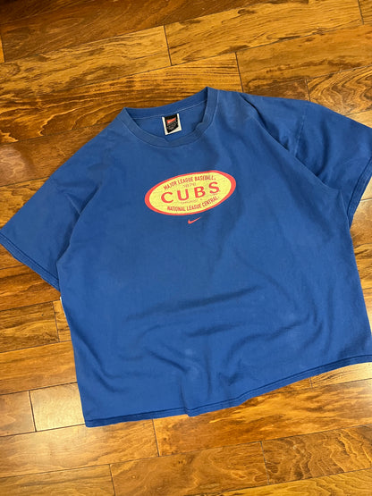 2001 Nike Chicago Cubs Blue Tee (XXL)