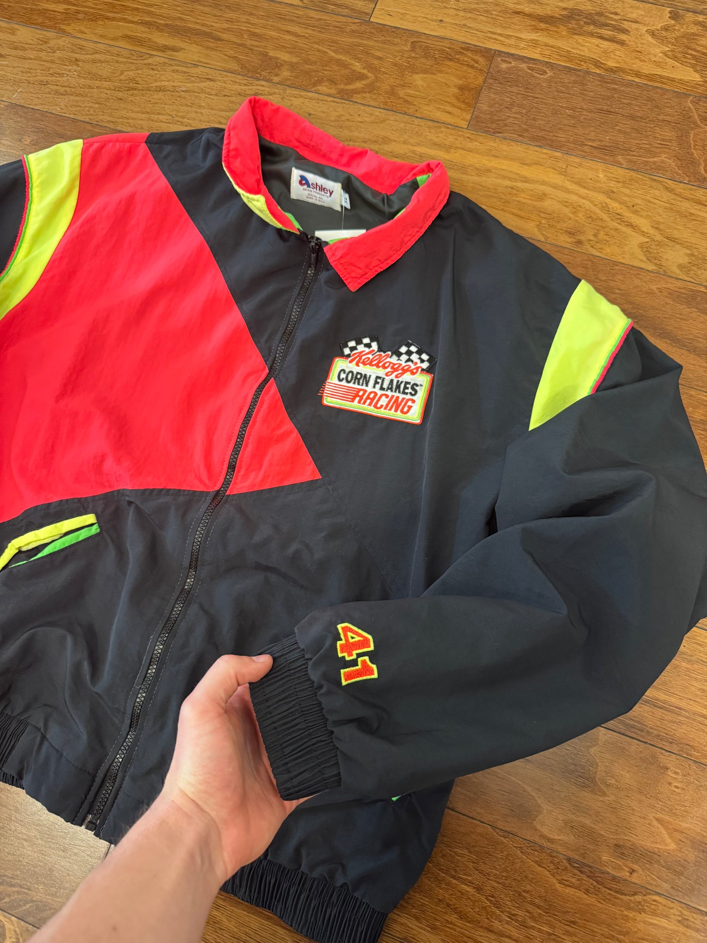 90s Kellogg's Corn Flakes Nascar Racing Windbreaker (XL)