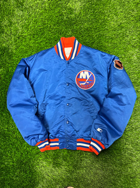 90s New York Islanders Vintage NHL Starter Satin Jacket (XL)
