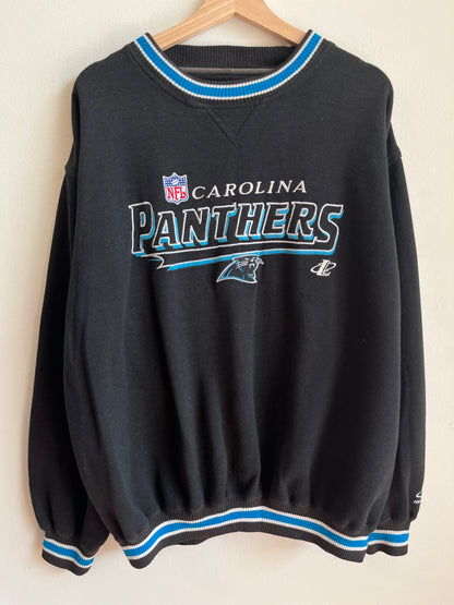 90s Carolina Panthers Logo Athletics Black Crewneck (XL)