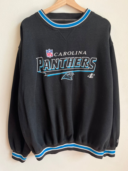 90s Carolina Panthers Logo Athletics Black Crewneck (XL)