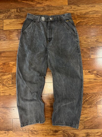 00s Vintage Don Faded Gray Embroidered Baggy Jeans (34 x 30)