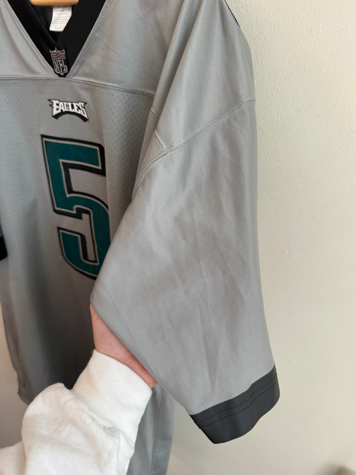 00s Philadelphia Eagles Donovan McNabb Silver Storm Collection Reebok Stitched Jersey (XL)