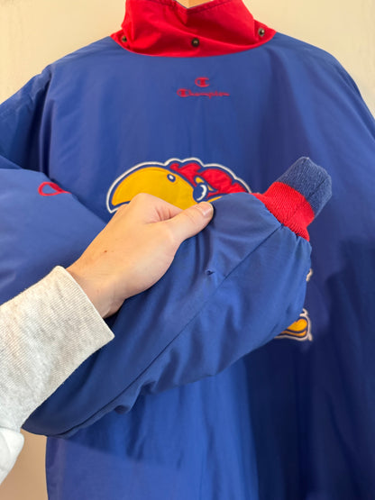 90s Kansas University (KU) Vintage Jayhawks Champion Puffer Jacket (XL)