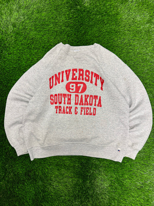 1997 University of South Dakota Track & Field Vintage Russel Crewneck (XL)