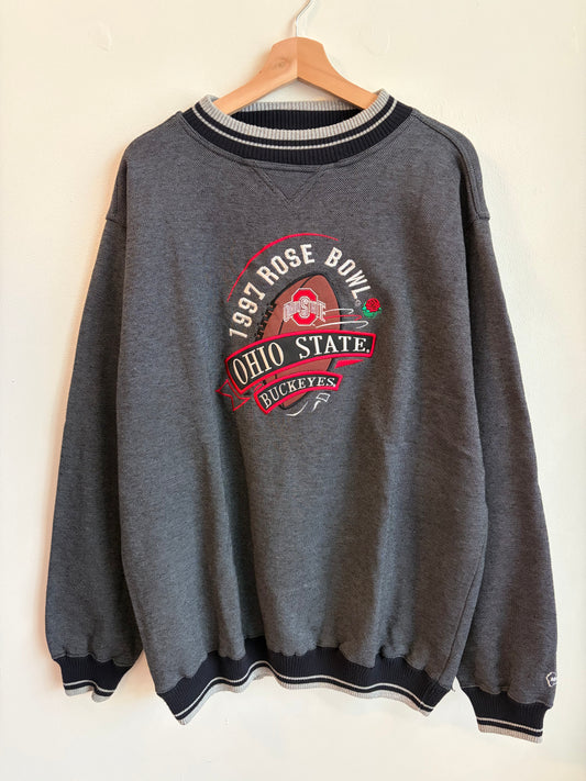 1997 Ohio State Buckeyes Rose Bowl Midwest Embroidered Crewneck (XL)