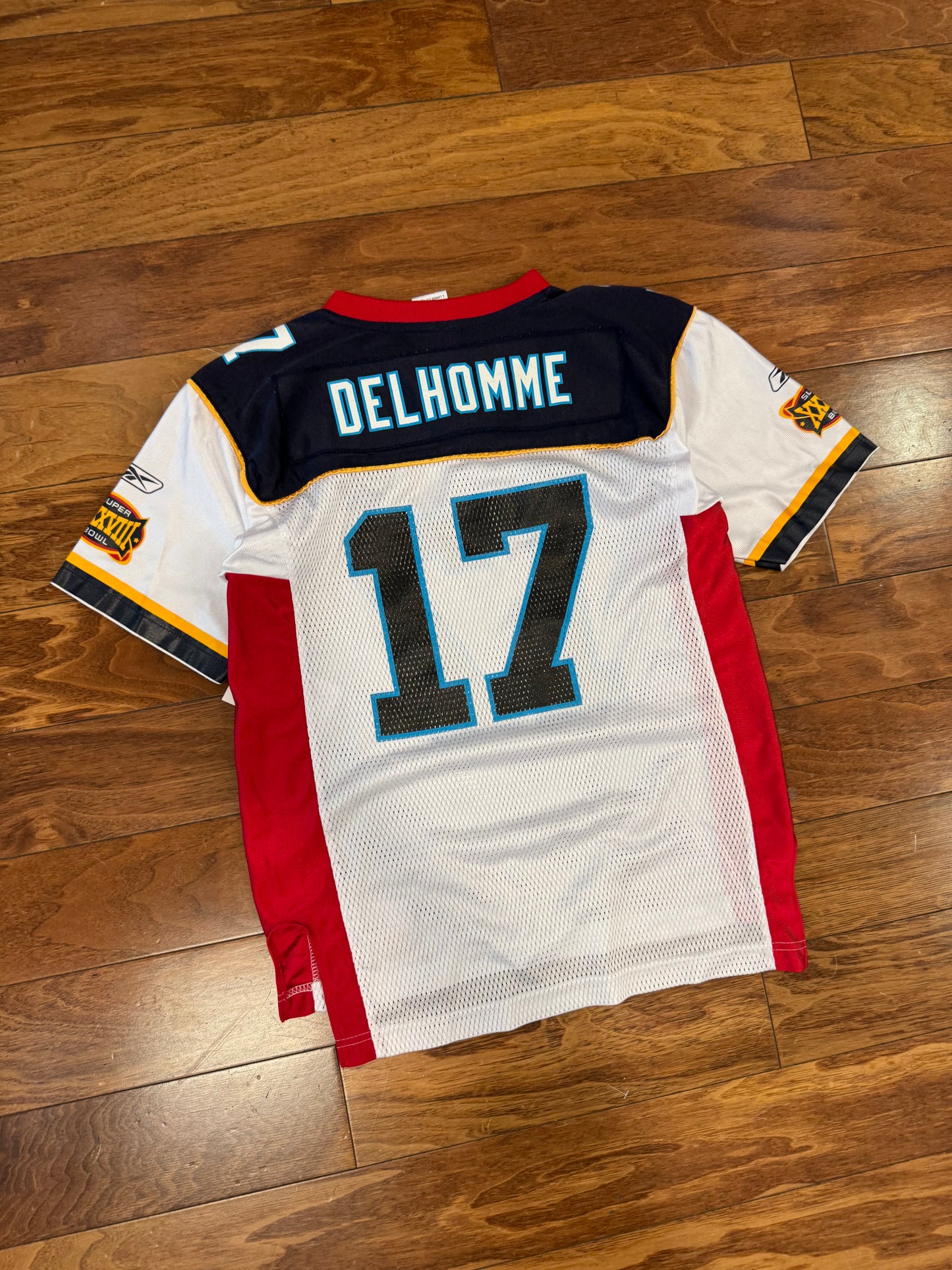 2003 Carolina Panthers Jake Delhomme Super Bowl Jersey (Youth L)