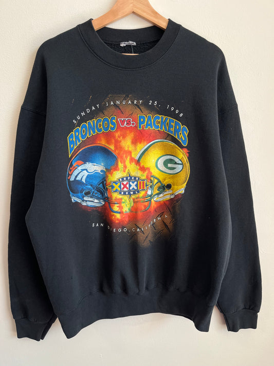 1998 Broncos v Packers Vintage SB XXXII Crewneck (XL)