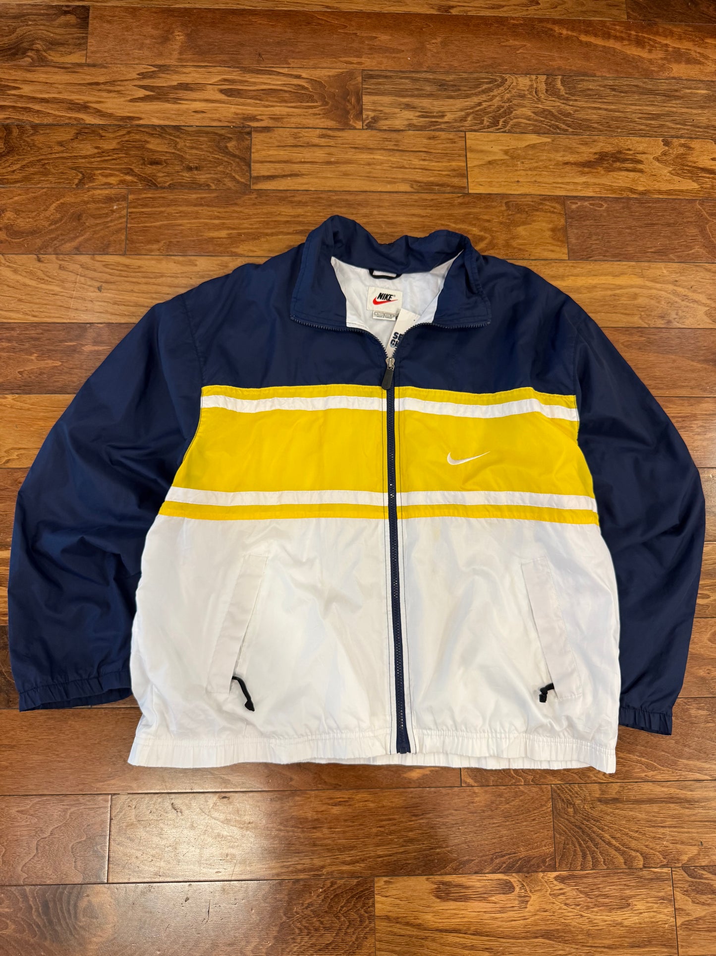 90s Nike Multi-Colored Big Swoosh Windbreaker (L)