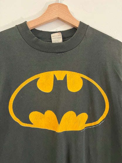 1985 Batman DC Comics Superhero Distressed Faded Tee (L)