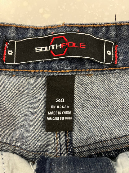 00s South Pole Baggy Dark Wash Shorts (34)