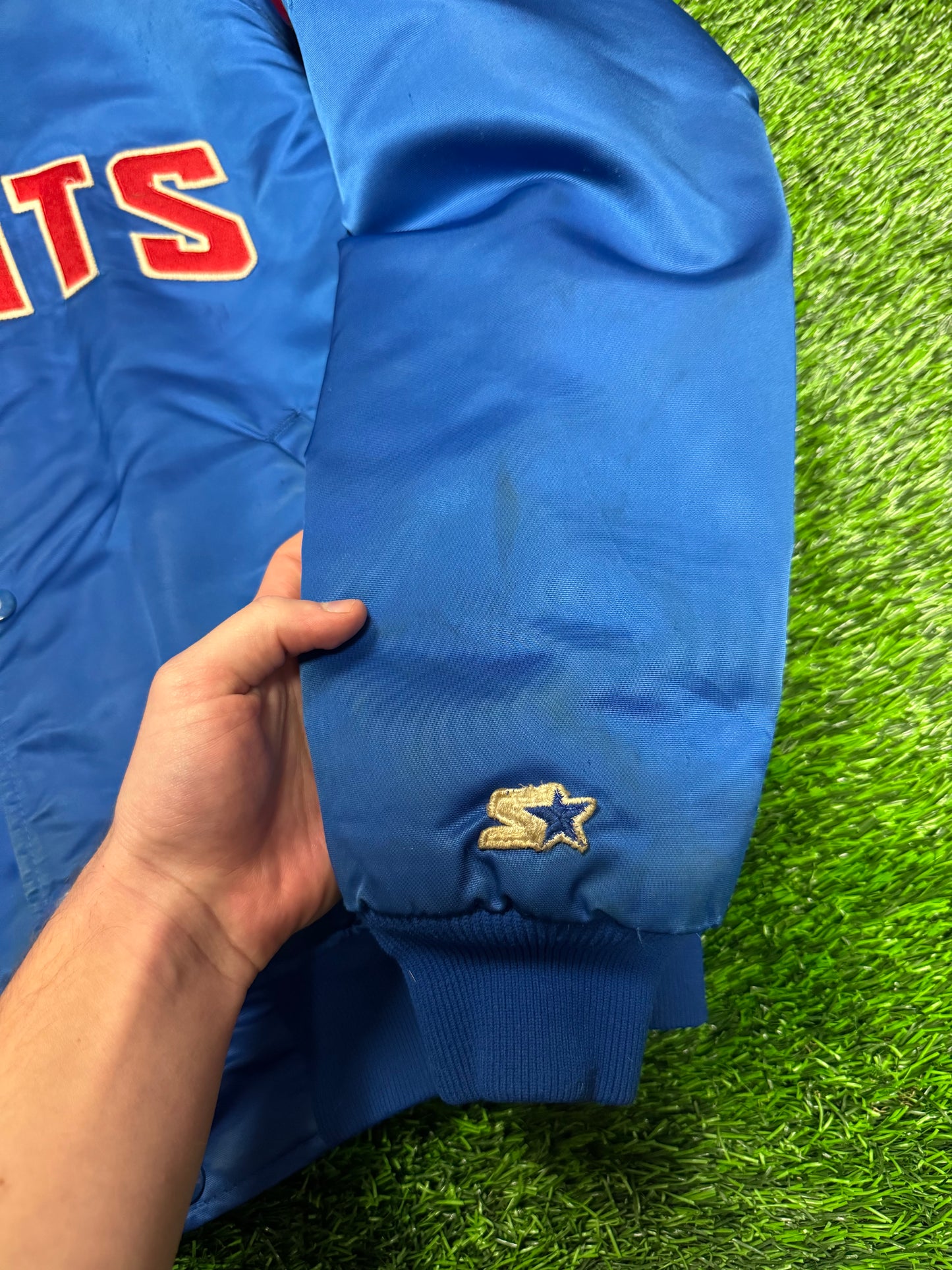 80s New York Giants Vintage Starter Satin Jacket (L)