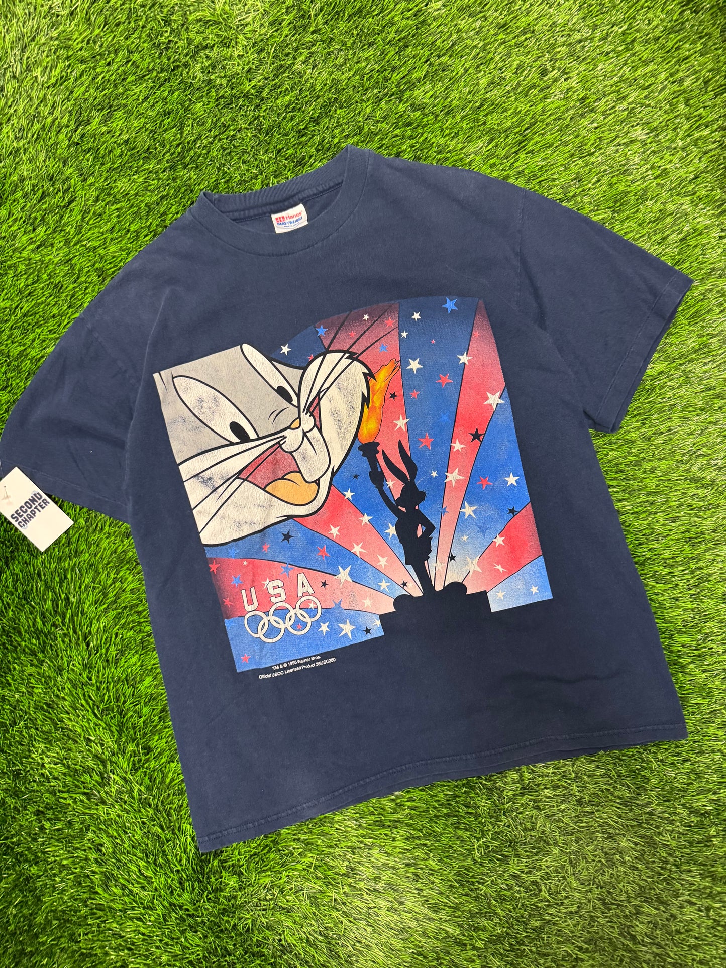 1995 Bugs Bunny Olympics Looney Tunes Graphic Tee (L)