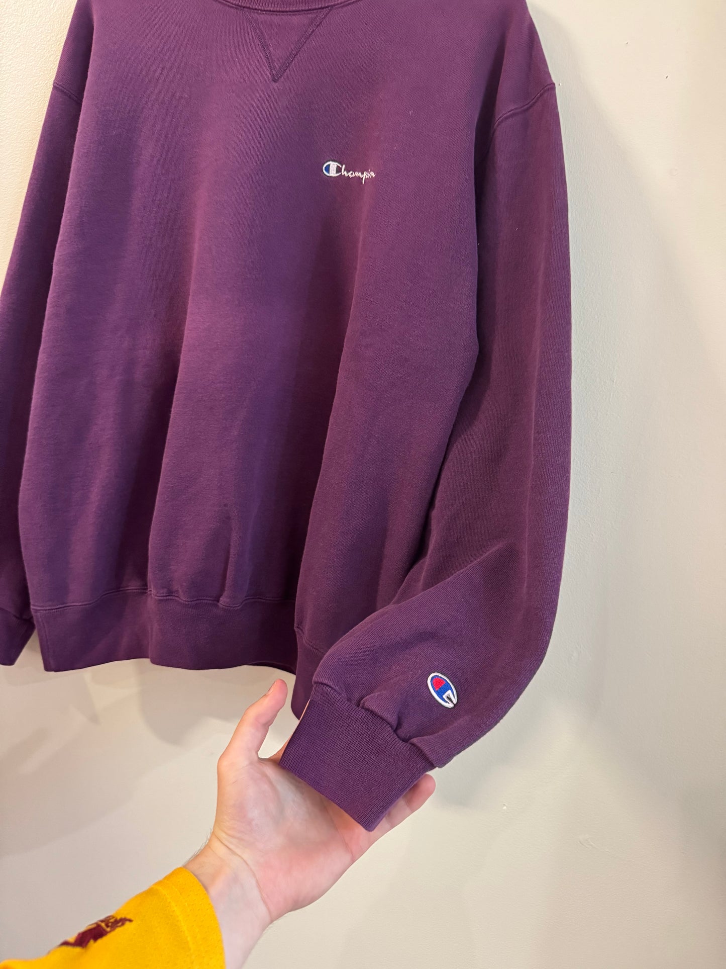 90s Champion Spell Out Faded Essential Crewneck (XL)