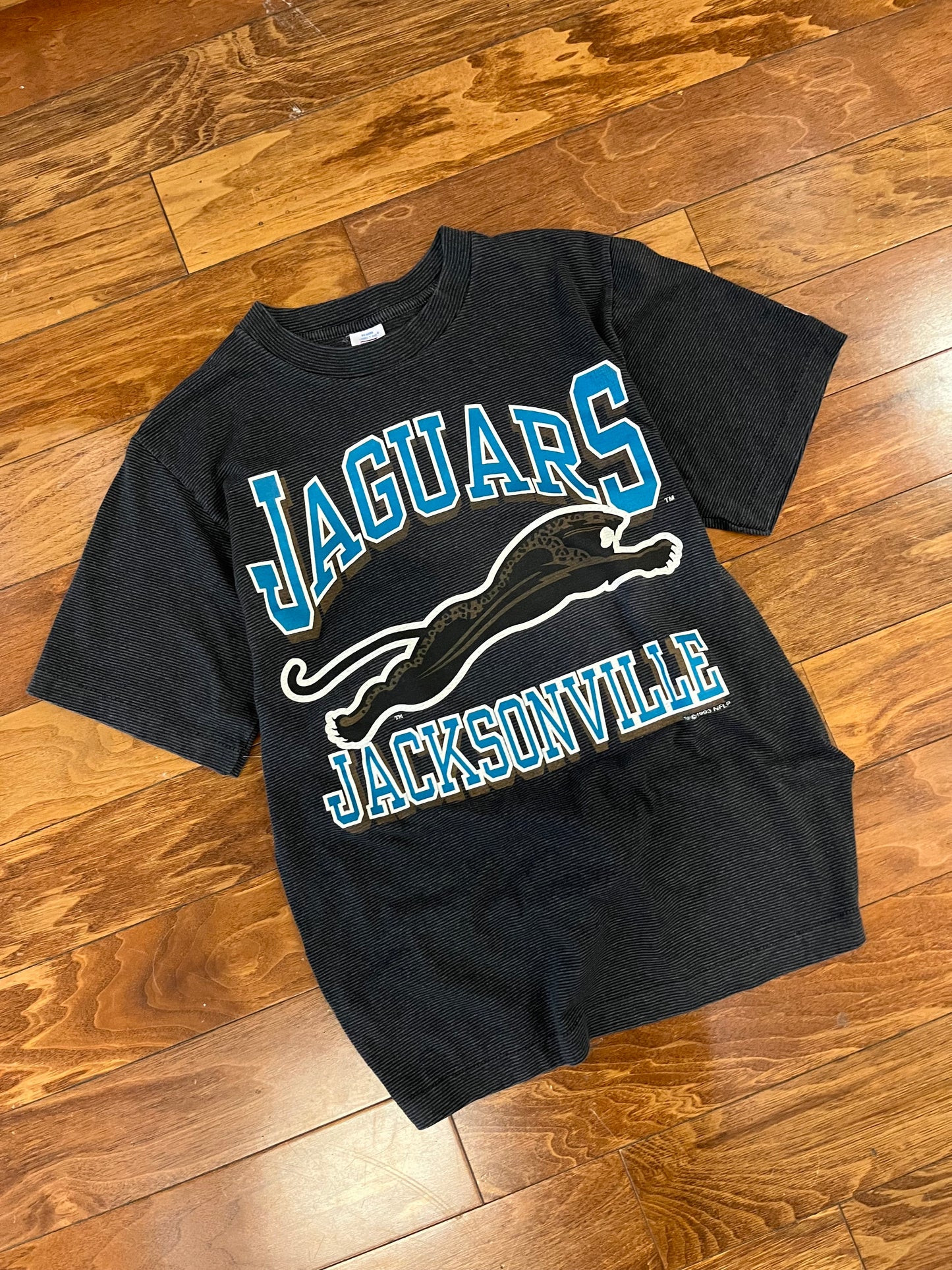 1993 Jacksonville Jaguars Logo 7 Striped Tee (M)